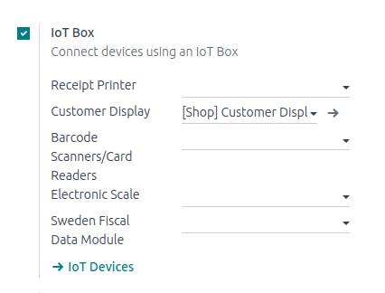 Configuration des périphériques connectés dans l'application Point de Vente.