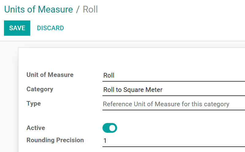 Créer une nouvelle unité de mesure de référence dans Odoo Achats