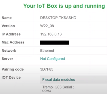 IoT 박스가 실행 중입니다