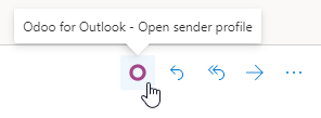 Ação personalizada do Odoo para Outlook