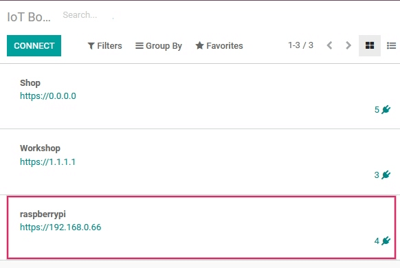 A IoT box foi configurada com sucesso na base de dados do Odoo.