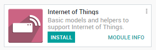 O aplicativo de Internet das Coisas (IoT) na base de dados do Odoo.