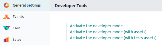 Ativação do modo de desenvolvedor no aplicativo Definições