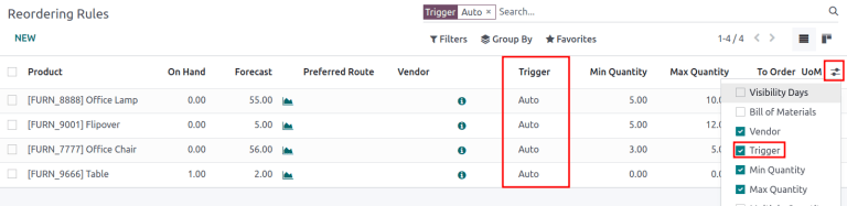 Ative o campo Disparo alternando-o no menu de opções adicionais.