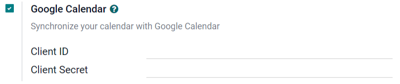 A caixa de seleção do Google Calendar em Configurações gerais.