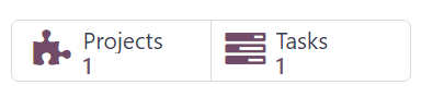 Como os botões inteligentes Projetos e Tarefas aparecem em um pedido de vendas no Odoo Vendas.