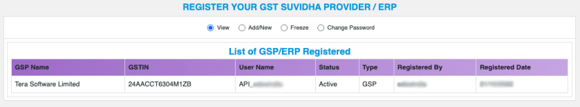 Lista de facturi E-Way a GSP/ERP înregistrat