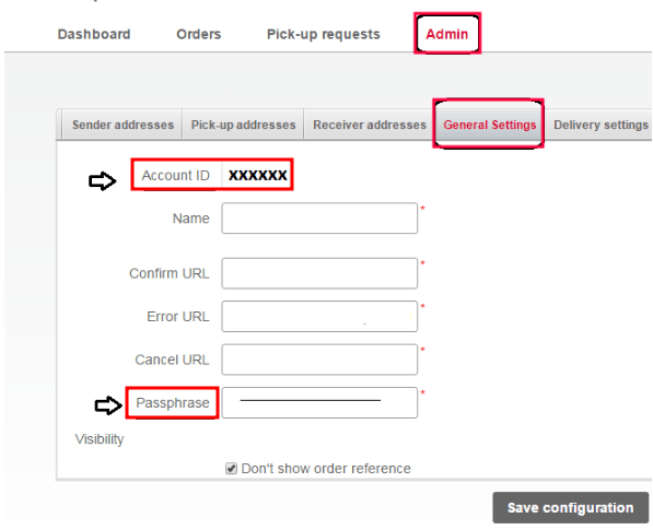 În fila *Administrator*, afișați ID-ul contului și fraza de acces.