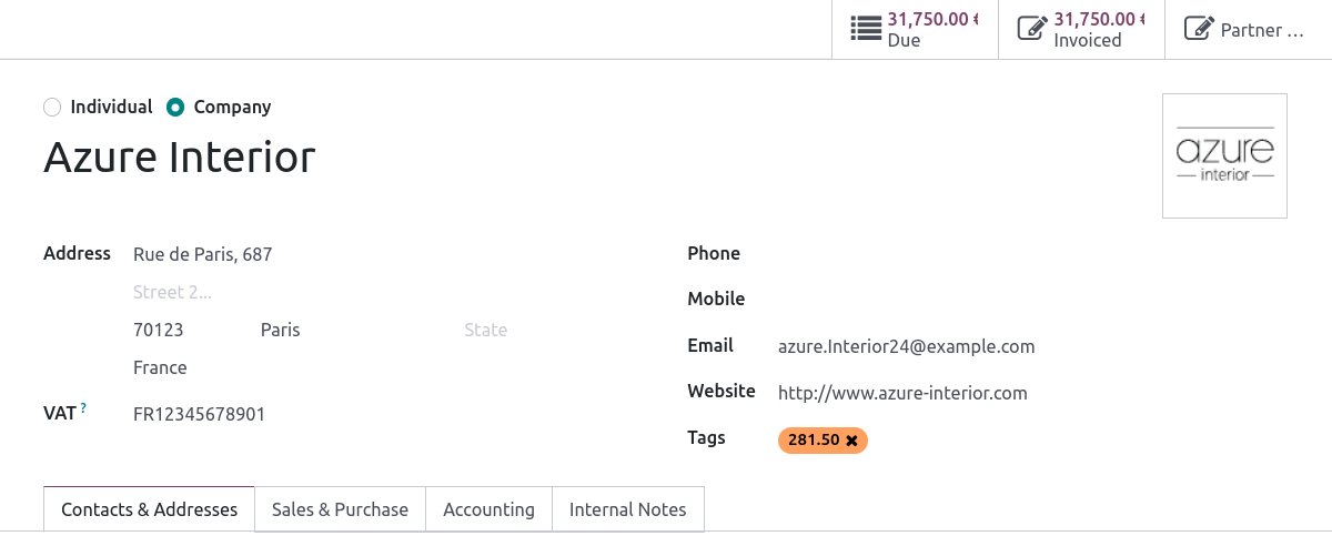 lägg till taggen 281.50 på ett kontaktformulär