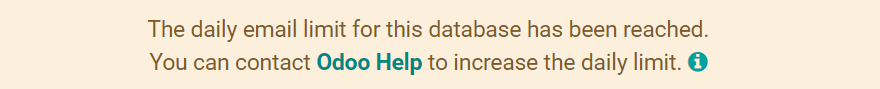 Varning i Odoo när e-postgränsen har nåtts.