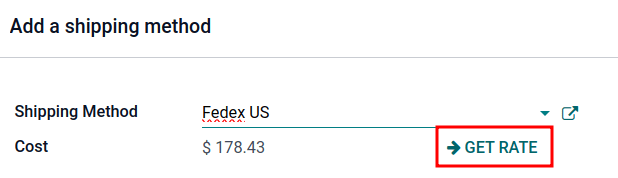 Calculate shipping by selecting a shipping method.