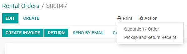 在Odoo租赁中打印提货和退货收据