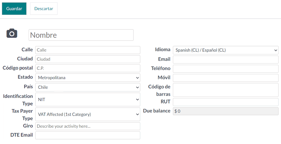 Contact with fiscal information created from POS.