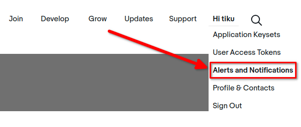 Übersicht über das Dashboard „Benachrichtigungen & Mitteilungen“ von eBay