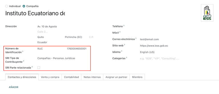 Contacts pour l'Équateur.