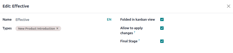 Show configurations of the closing stage.