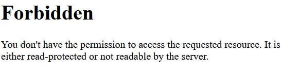 Forbidden you don't have the permission to access the requested resource.