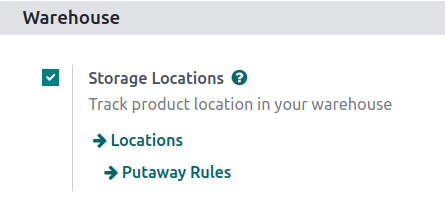 Show Storage Locations feature.