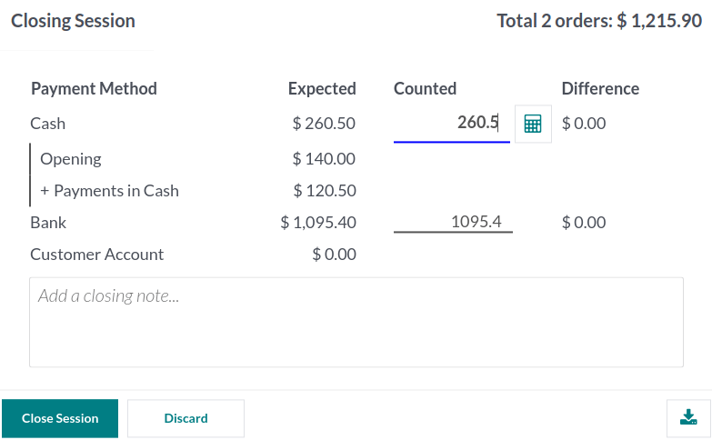 How to close a POS session.