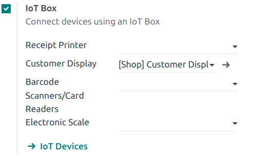 iot setting to connect a customer display