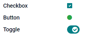 Examples of Checkbox fields with different widgets