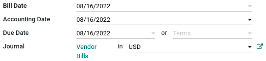 使用する通貨と仕訳帳を選択します。