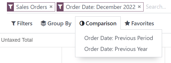 Usar a opção de comparação