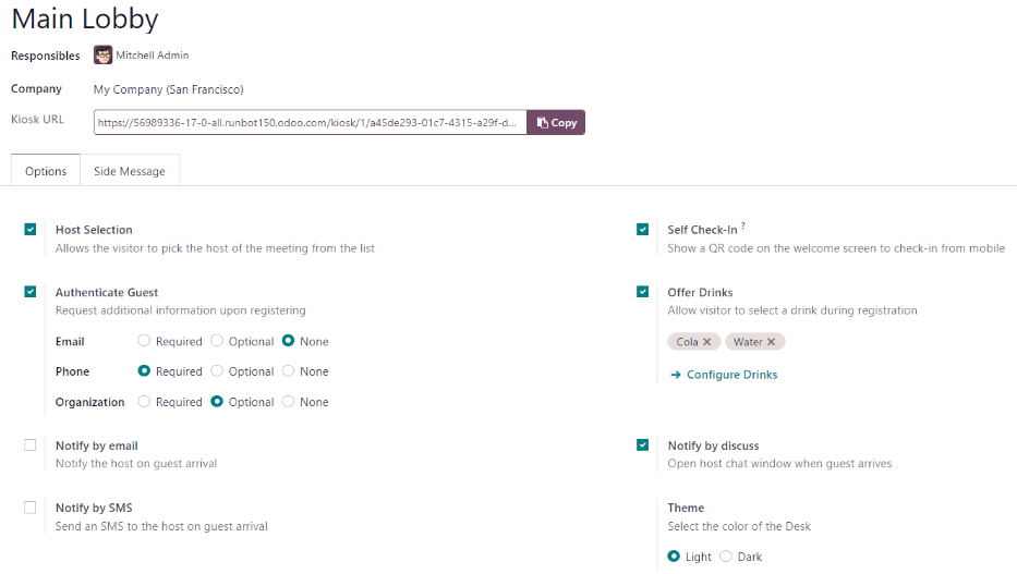 Formulário da estação do balcão de atendimento com todas as informações preenchidas.