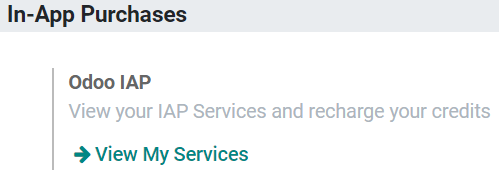 Usar o Odoo IAP para recarregar créditos para Marketing por SMS nas definições do Odoo.