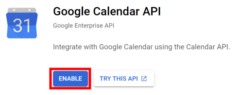 Ative a API do Google Calendar.