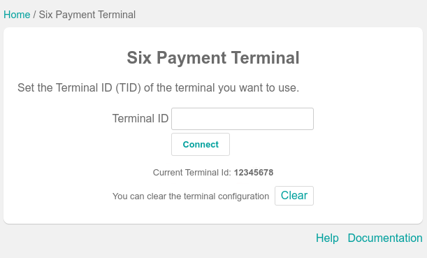 Configurar o ID do terminal Six