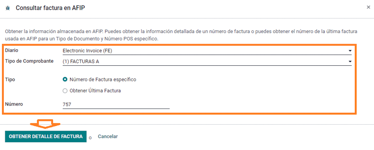 ใบแจ้งหนี้ที่ปรึกษาใน AFIP