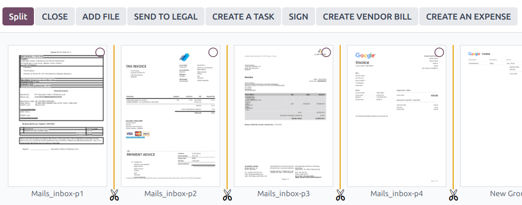 je documenten opsplitsen