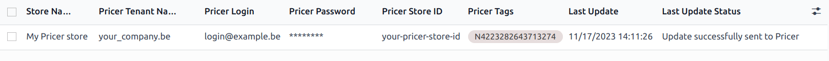 Configuring a Pricer Store