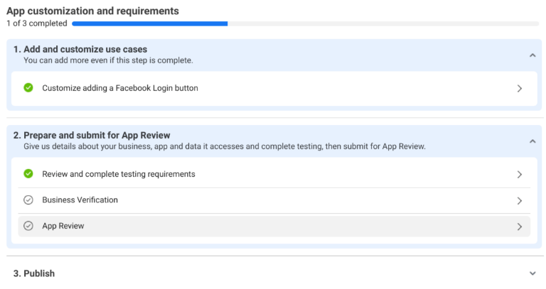 The App Dashboard in the Meta for developers platform.