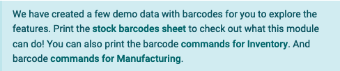 Pop-up-Fenster zur Eingabe von Demodaten auf dem Hauptbildschirm der Barcode-App.