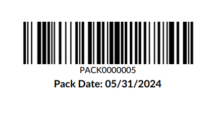 PDF mit Barcode und Verpackungsdatum.