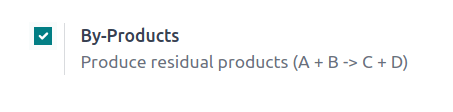 Funktion „Nebenprodukte“ auf der Einstellungsseite.