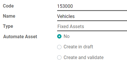 Configuration d'un Compte d'actifs dans Odoo Comptabilité