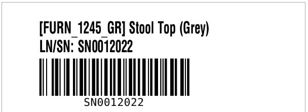 Example barcode label.