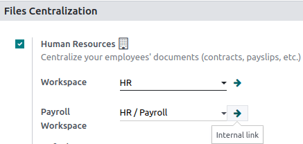 Enable the centralization of files attached to a specific area of your activity. 