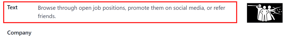 Um slide de integração no modo de edição, com os principais campos destacados.