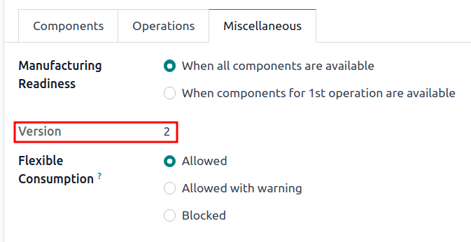 A versão atual da lista técnica na aba Diversos.