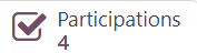 O botão inteligente Participações na parte superior de um formulário de pesquisa no Odoo Pesquisas.