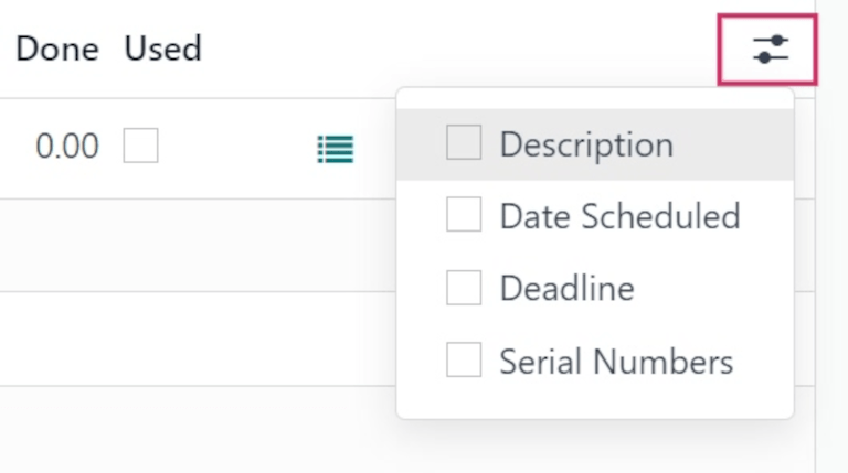 Optional additional options to add to new part line.