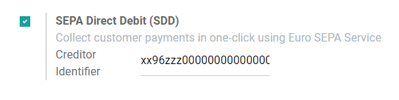 เพิ่มตัวระบุเจ้าหนี้ SEPA ให้กับ Odoo ระบบบัญชี