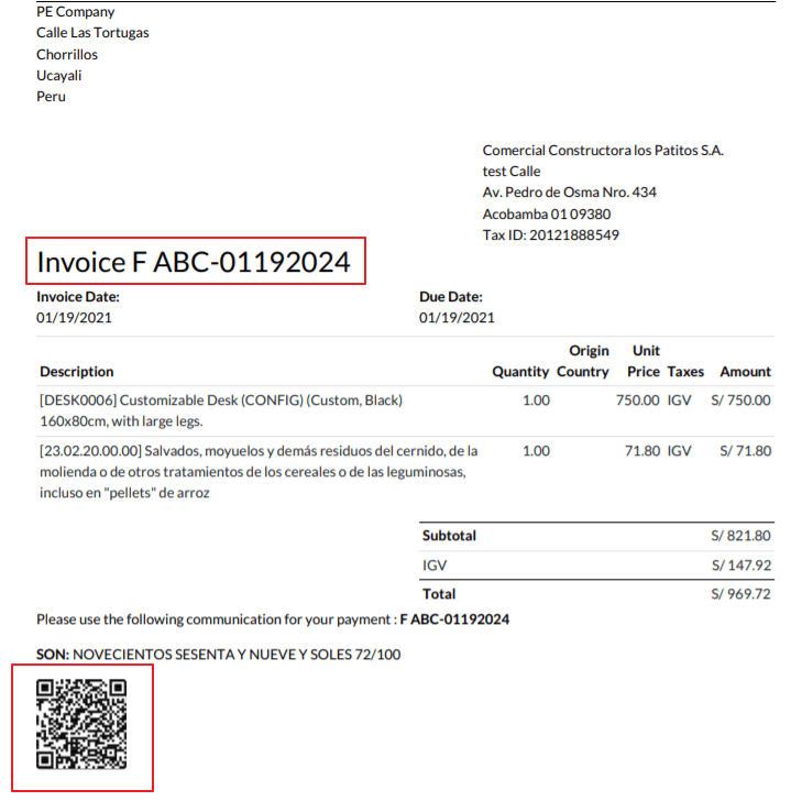 Invoice PDF report