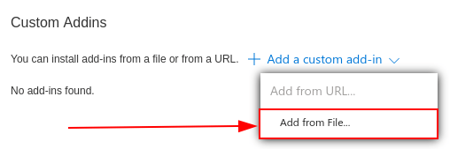 Custom add-ins in Outlook