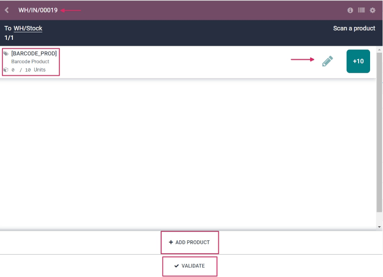 Overview of receipts in transfer to scan.