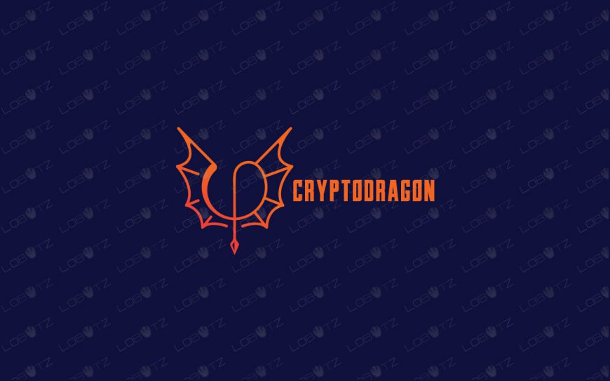 Crypto Currency Dragon Wings Logo For Sale crypto logo cuurency logo